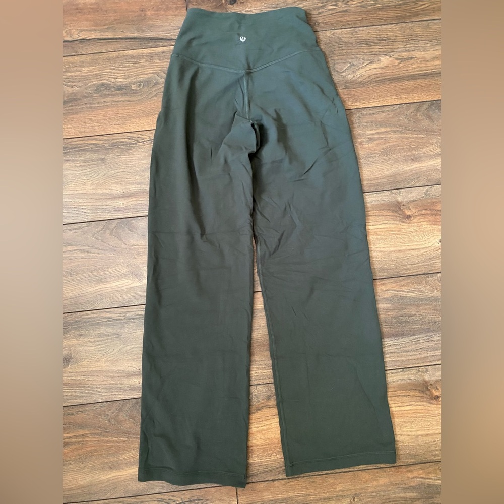 Never worn. Lululemon Align wide leg spruce green pants